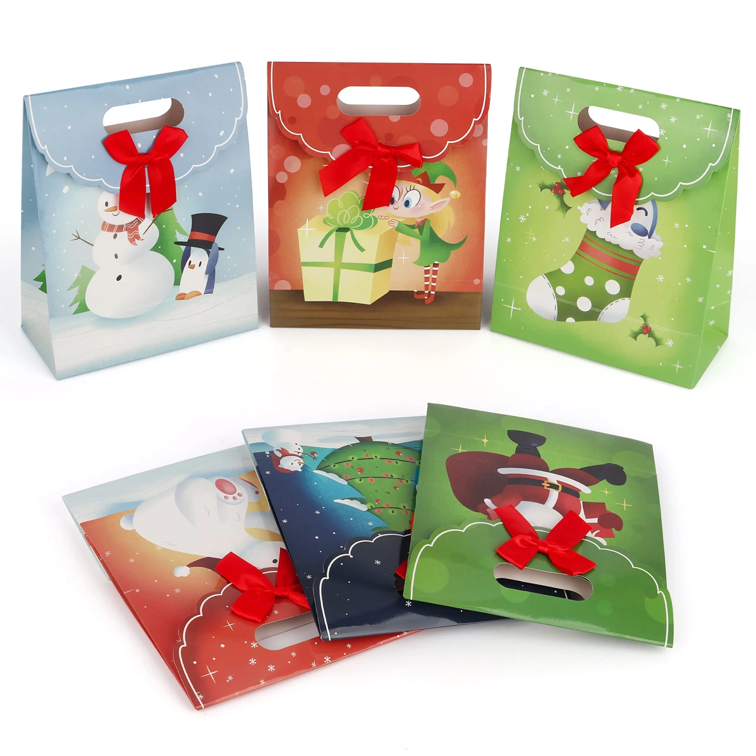 Christmas Fold Over Gift Bags, 12 Pcs 5 Christmas Fold Over Gift Bags, 12 Pcs - Image 3