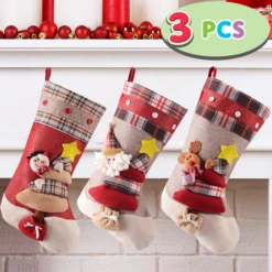 3 Pack 18" 3d Burlap Christmas Stockings 8 3 Pack 18" 3d Burlap Christmas Stockings -Xmas Supplies Shop image 3 61606493 efec 44d9 901d aa535873548e