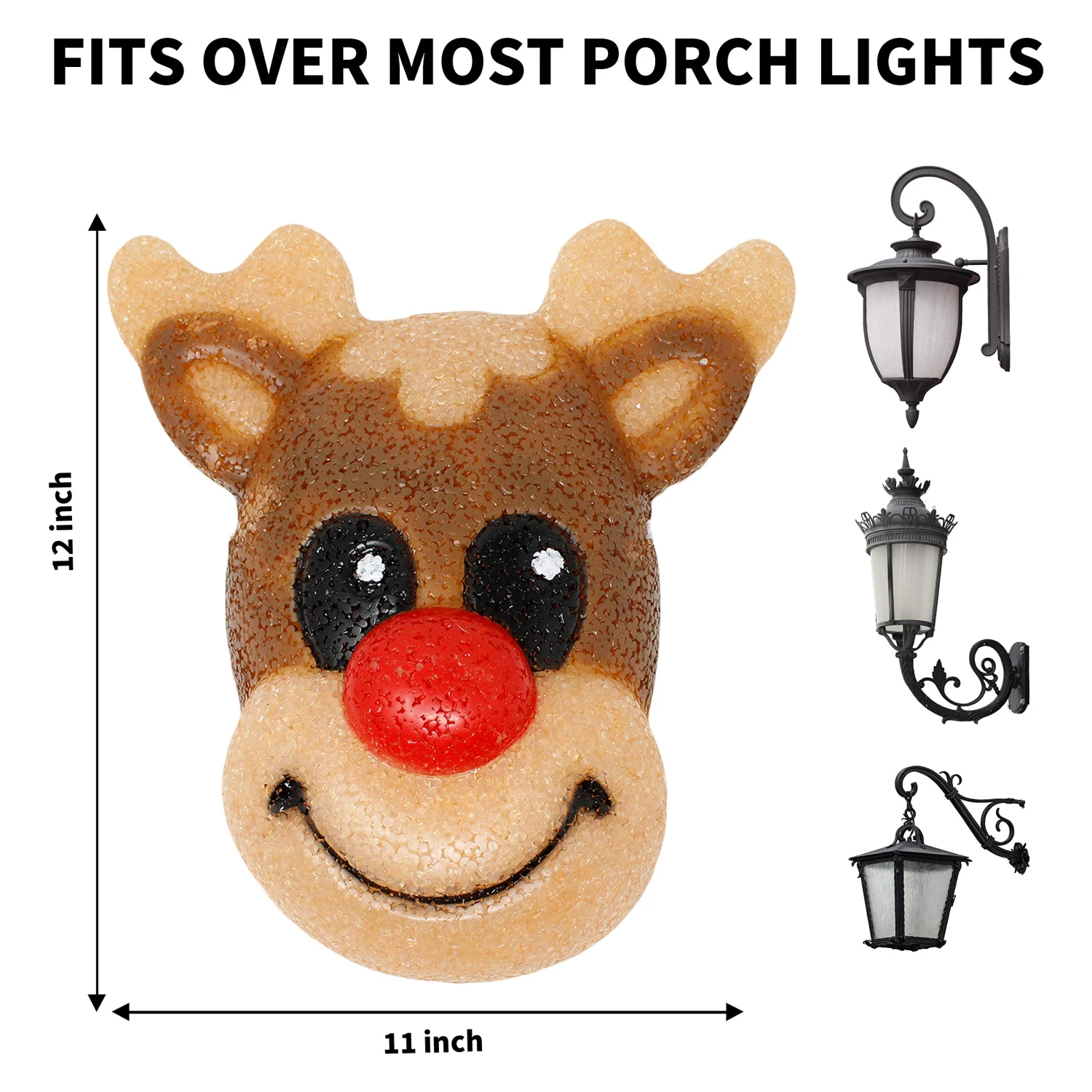 2 Pack Christmas Reindeer Porch Light Cover 5 2 Pack Christmas Reindeer Porch Light Cover - Image 3