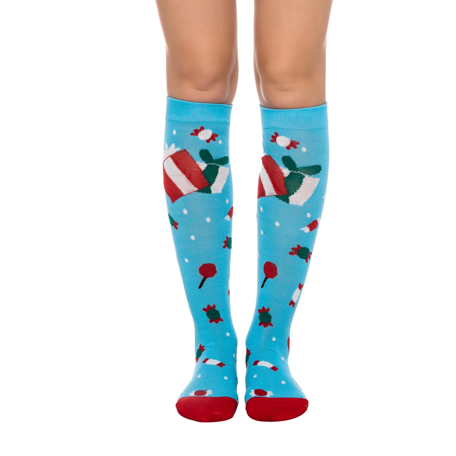 Christmas Women Knee High Socks, 5 Pairs 5 Christmas Women Knee High Socks, 5 Pairs - Image 3