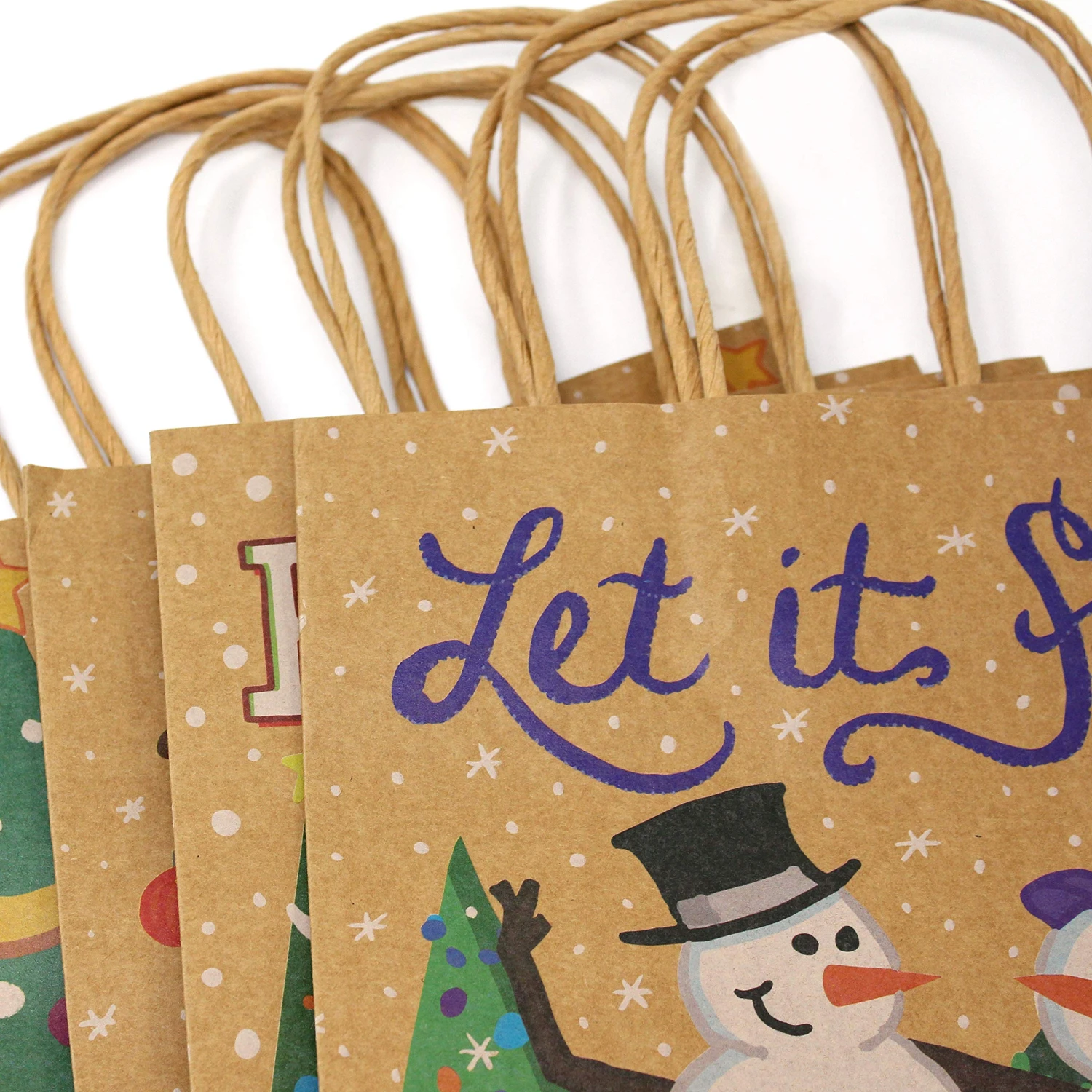 24 Christmas Holiday Goody Bags Kraft Paper 5 24 Christmas Holiday Goody Bags Kraft Paper - Image 3