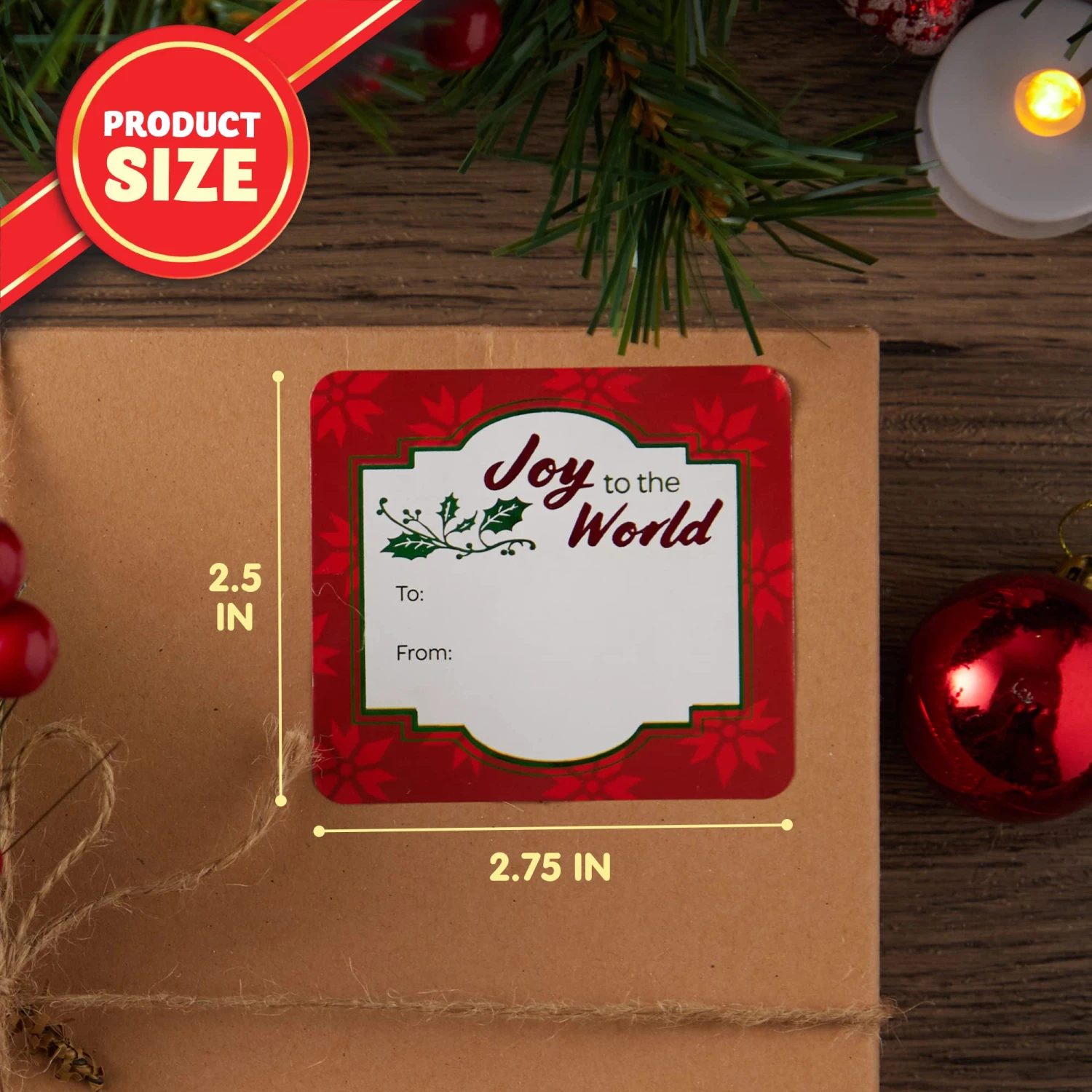 Jumbo Christmas Gift Self Adhesive Tag, 60 Pcs 6 Jumbo Christmas Gift Self Adhesive Tag, 60 Pcs - Image 4