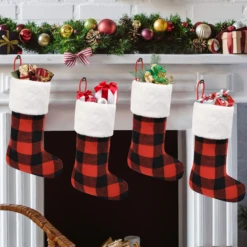 4 Pcs Buffalo Plaid Christmas Stockings 11 4 Pcs Buffalo Plaid Christmas Stockings -Xmas Supplies Shop image 3 c971a2a7 2988 46f8 b66e fb7accdbce6d