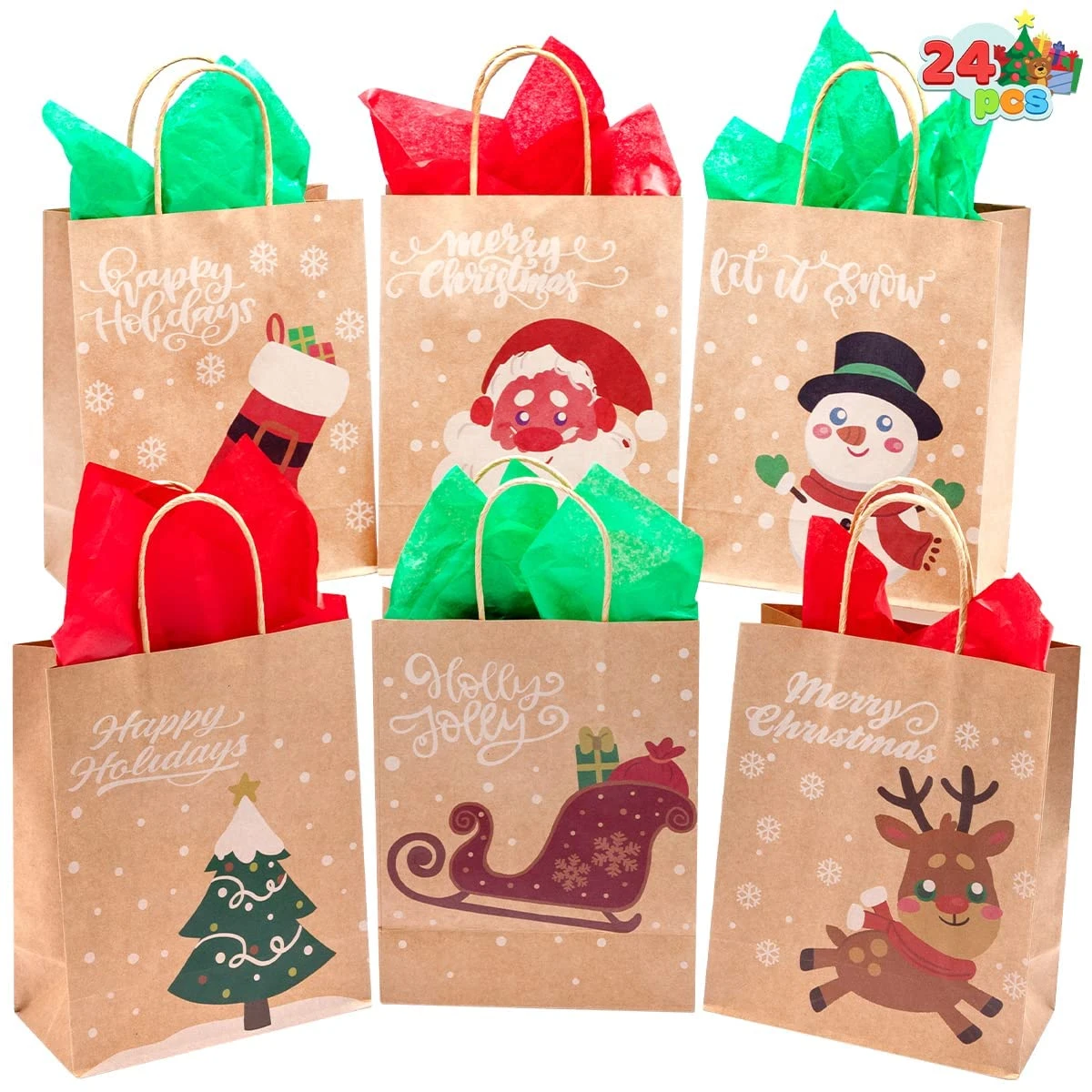 Christmas Character Goodie Bags, 24 Pcs 5 Christmas Character Goodie Bags, 24 Pcs - Image 3