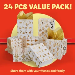 24Pcs Christmas Foil Gold Gift Bags 13 24Pcs Christmas Foil Gold Gift Bags -Xmas Supplies Shop image 3 e83e9b71 eb3a 4fdb 8b23 a7f1f59b18eb