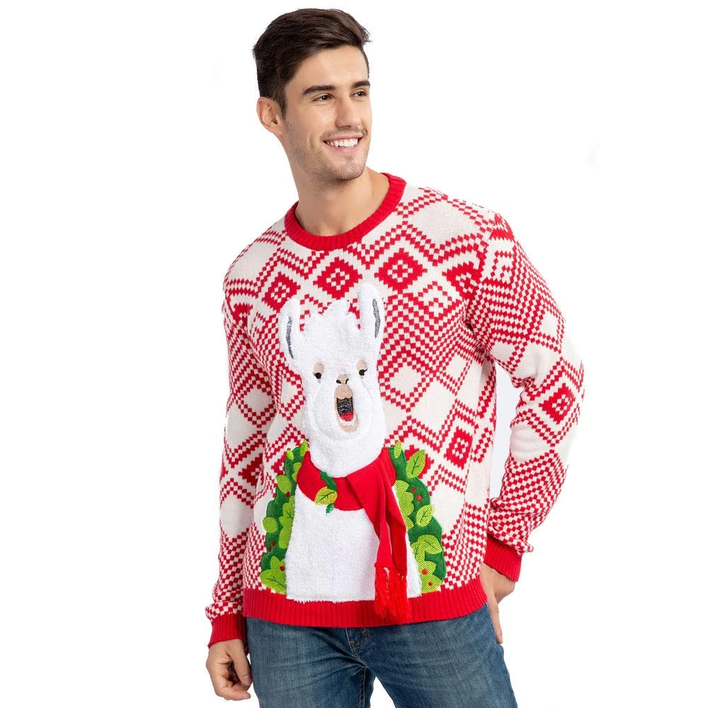 Christmas Sweaters Men's Ugly Sweater Fuzzy Llama Alpaca 5 Christmas Sweaters Men's Ugly Sweater Fuzzy Llama Alpaca - Image 3