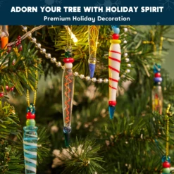 Set Of 12 Colorful Glass Icicle Ornaments For Christmas Tree Decorations With Different Designs 12 Set Of 12 Colorful Glass Icicle Ornaments For Christmas Tree Decorations With Different Designs -Xmas Supplies Shop image 3 f7c1144a a436 4546 b27f ef17c031da64
