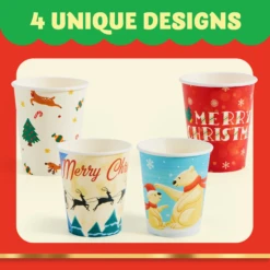 48Pcs Christmas Paper Cup 9 Oz With Holiday Design -Xmas Supplies Shop image 3 fc994604 fe49 441a be95 10fadb669c6e