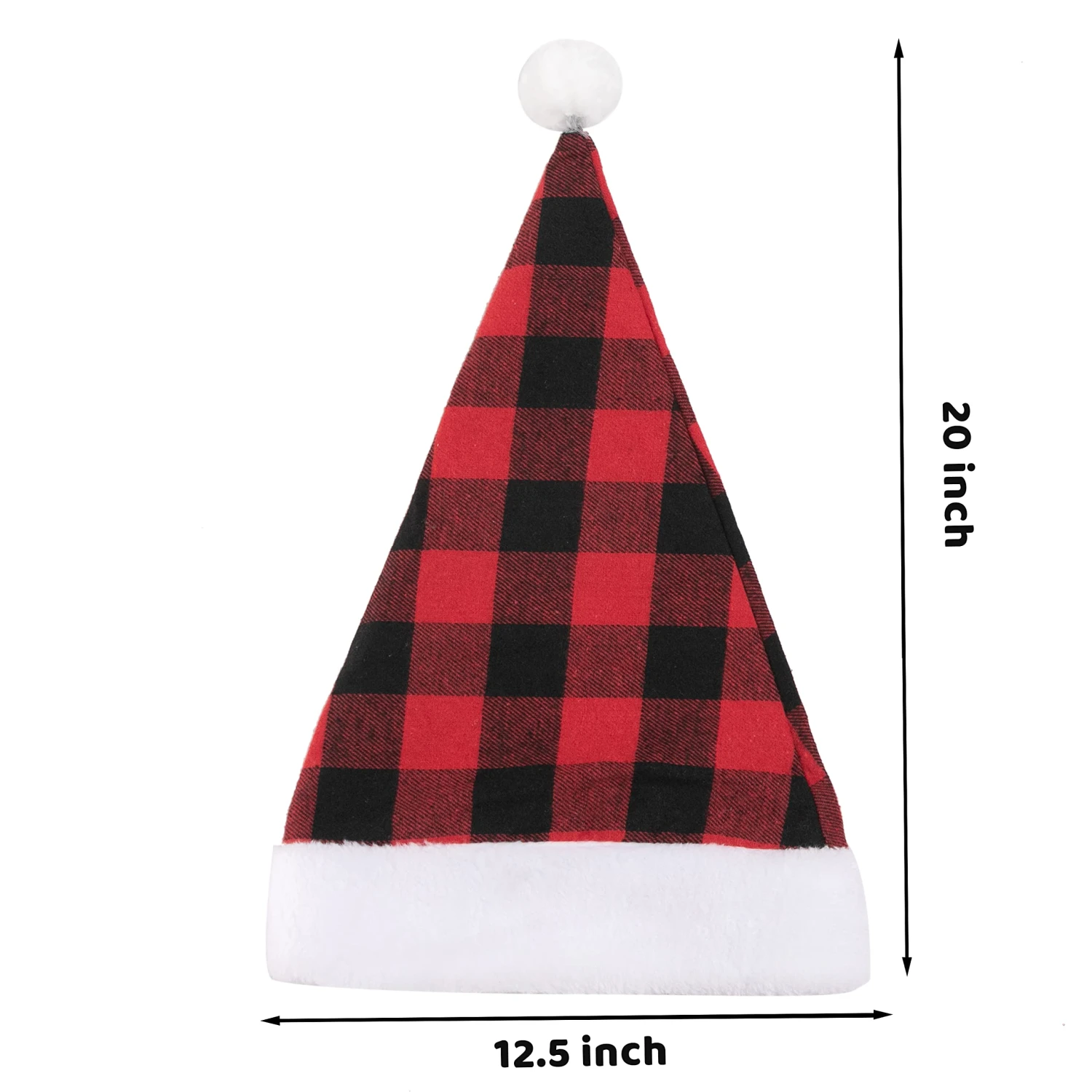 Red Christmas Plaid Hat, 8 Pack 6 Red Christmas Plaid Hat, 8 Pack - Image 4