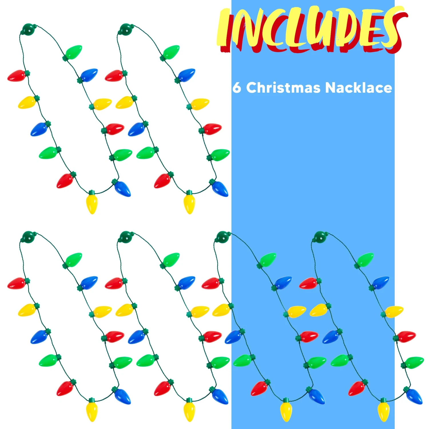 6 Pcs Christmas Nacklace 12 Light Bulbs 7 6 Pcs Christmas Nacklace 12 Light Bulbs - Image 5
