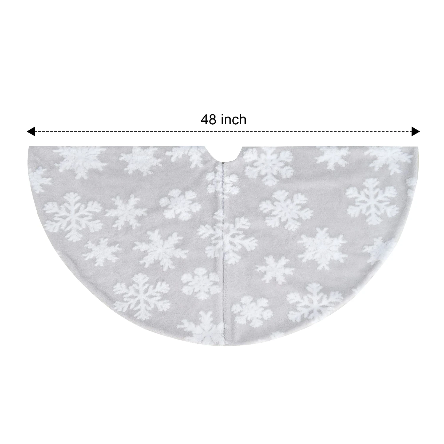 48'' Christmas Jacquard Cashmere Snow Flake Tree Skirt 6 48'' Christmas Jacquard Cashmere Snow Flake Tree Skirt - Image 4