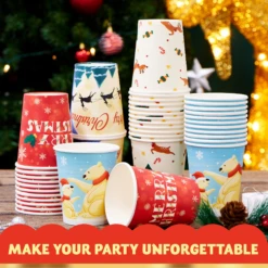 48Pcs Christmas Paper Cup 9 Oz With Holiday Design -Xmas Supplies Shop image 4 295cb634 c5e0 40c2 b29e b44dbe2963b6