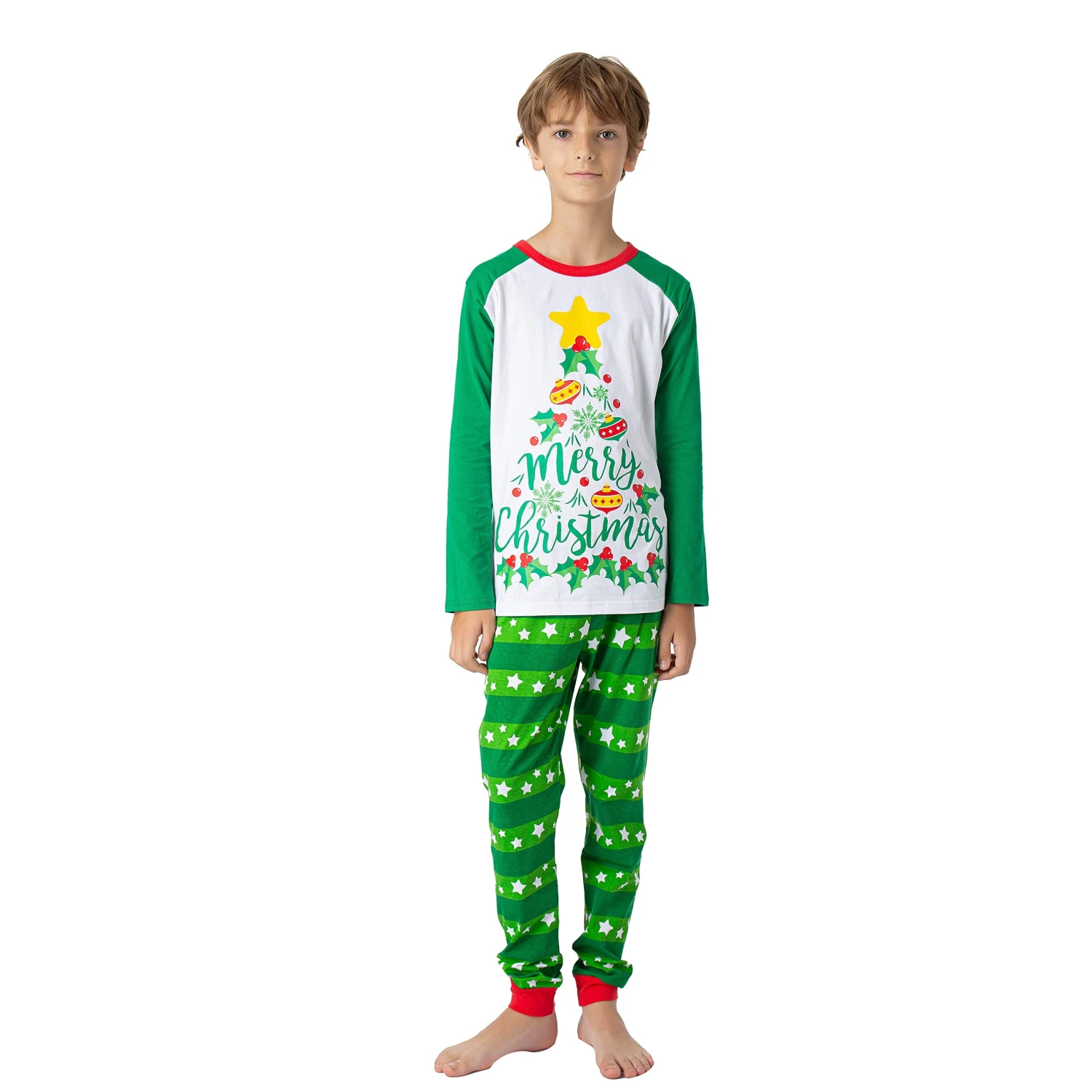 Kid Green Christmas Tree Pajamas 6 Kid Green Christmas Tree Pajamas - Image 4