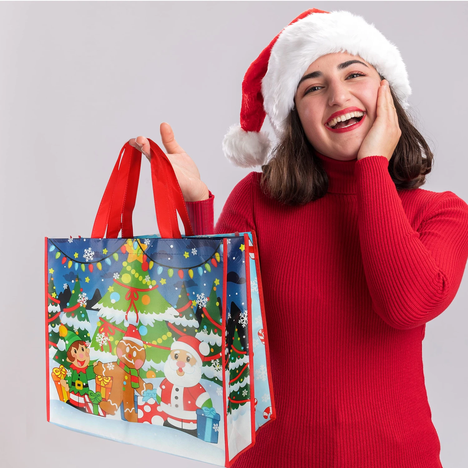 Christmas Goodie Bags, 12 Pcs 6 Christmas Goodie Bags, 12 Pcs - Image 4