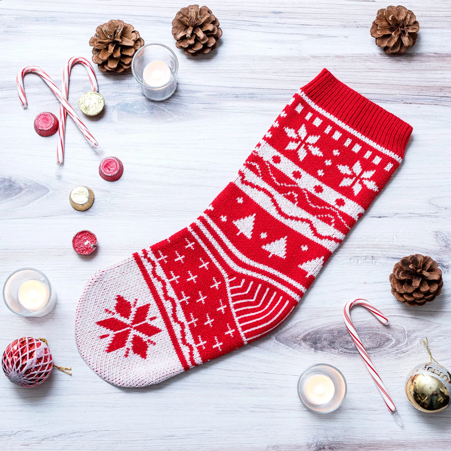 Christmas Stockings Knit Decorations, 6 Pcs 6 Christmas Stockings Knit Decorations, 6 Pcs - Image 4