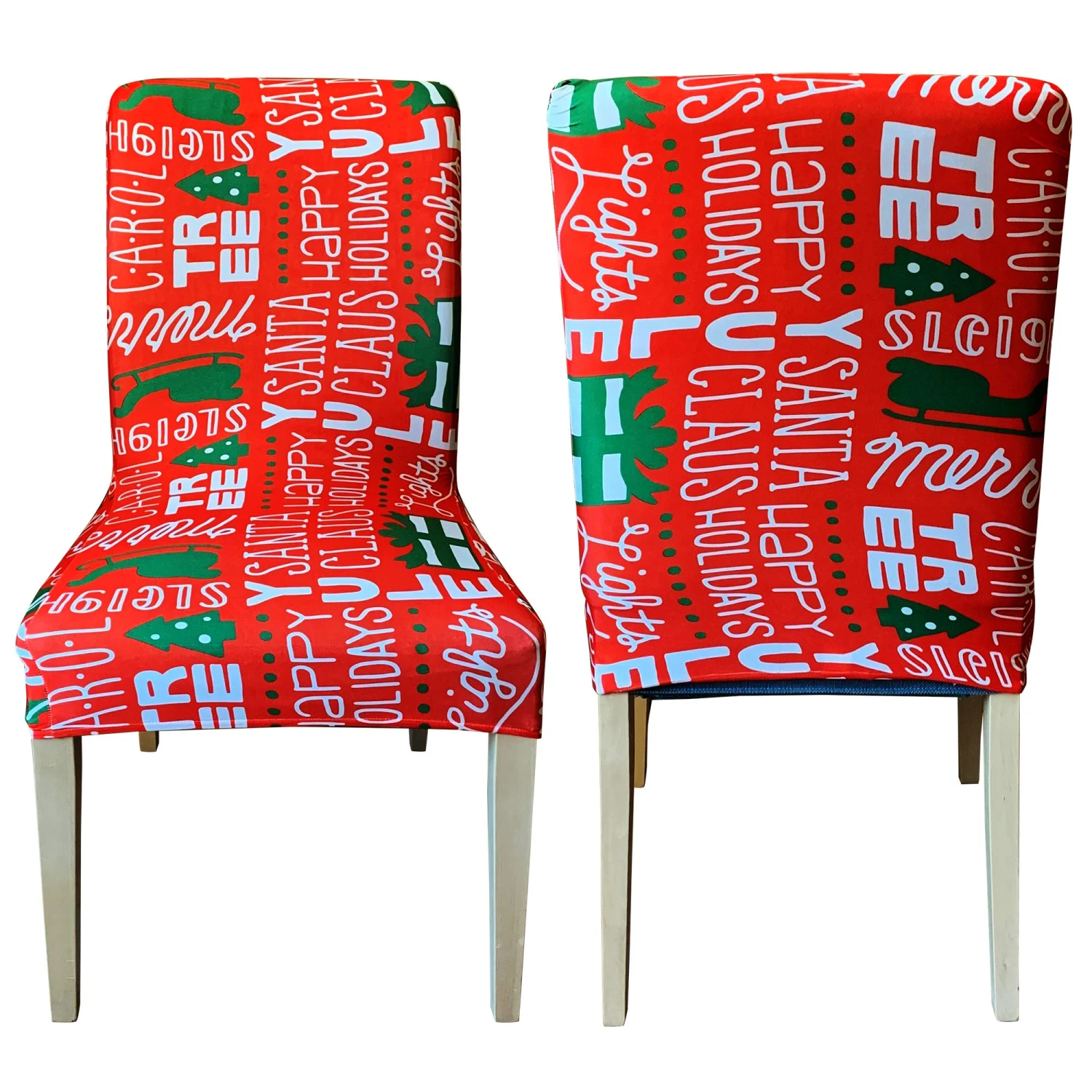 4 Piece Christmas Stretch Chair Covers 6 4 Piece Christmas Stretch Chair Covers - Image 4