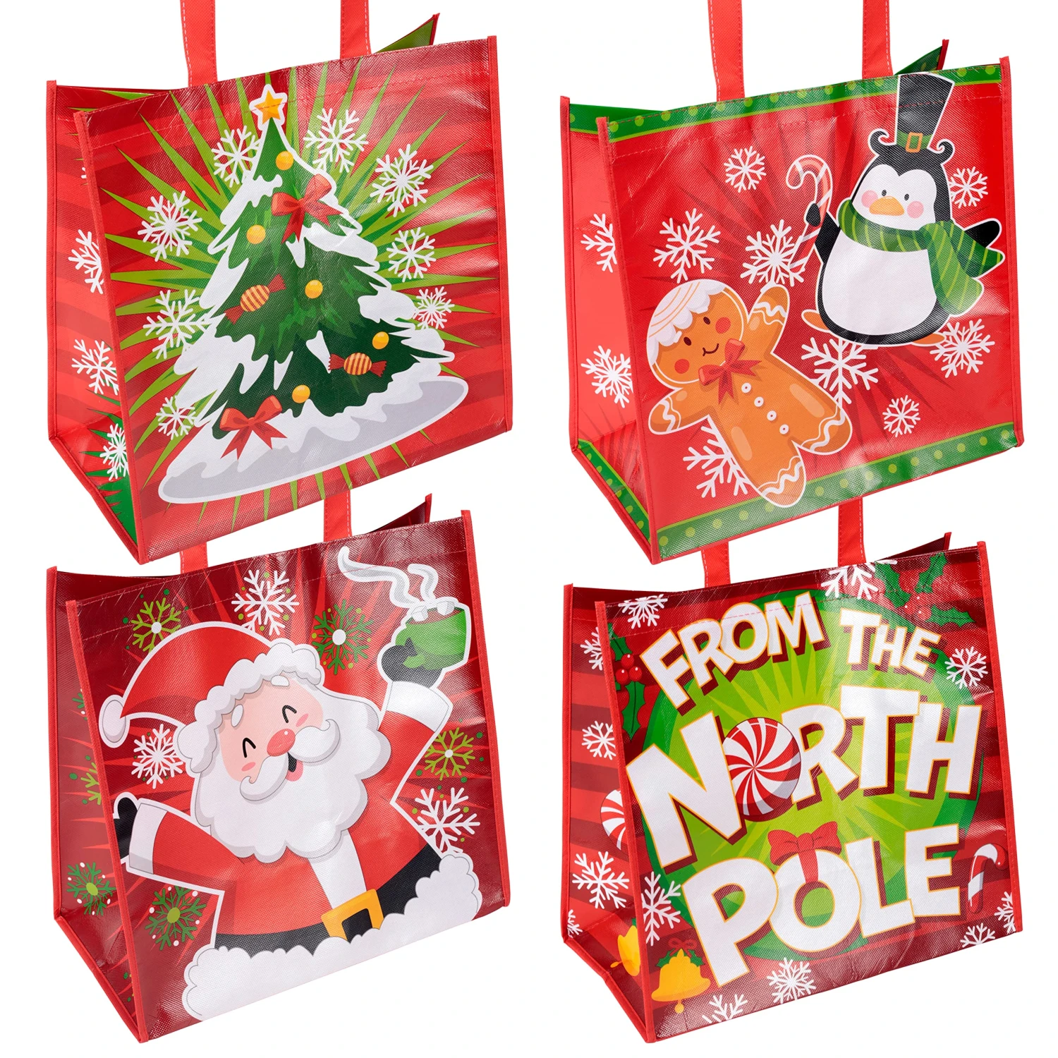Christmas Large Tote Bags, 12 Pcs 6 Christmas Large Tote Bags, 12 Pcs - Image 4