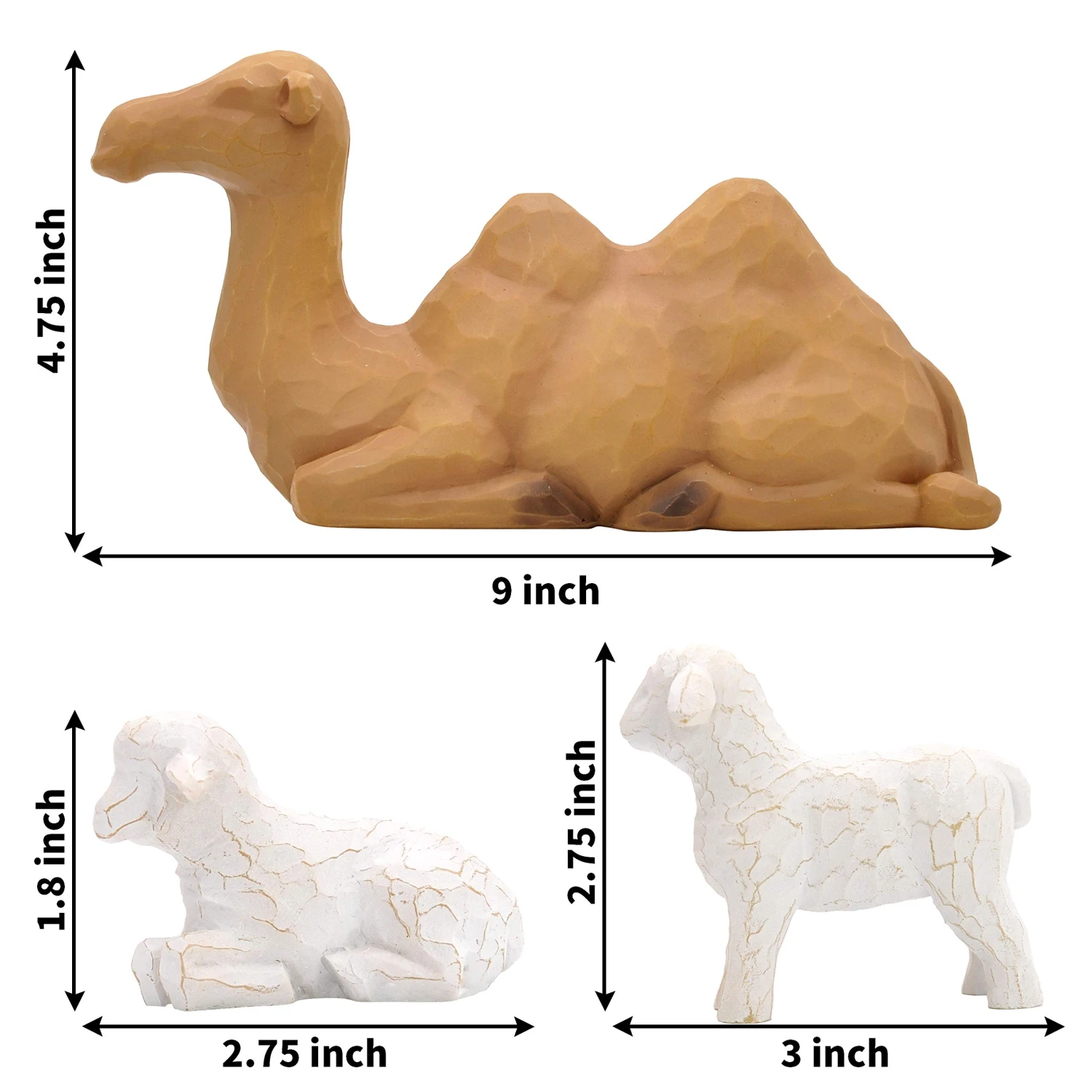 Sculpted Style 3-Piece Figurines Christmas Decoration 6 Sculpted Style 3-Piece Figurines Christmas Decoration - Image 4