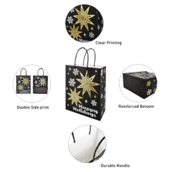 Black & White Gold Foil Christmas Paper Gift Bags, 32 Pcs -Xmas Supplies Shop image 4 8575ffaa 6921 4dd3 ac9e a9c1cdc41bea
