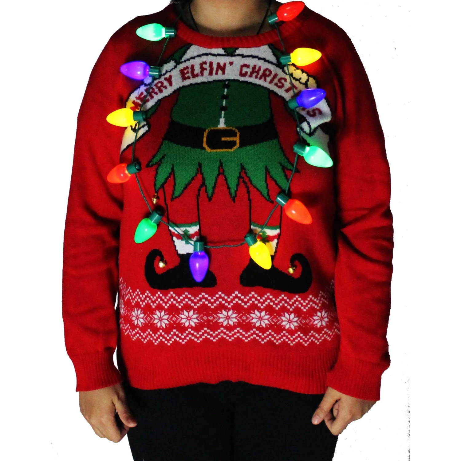 Christmas Sweaters LED Light Up Necklace, 3 Pack 6 Christmas Sweaters LED Light Up Necklace, 3 Pack - Image 4