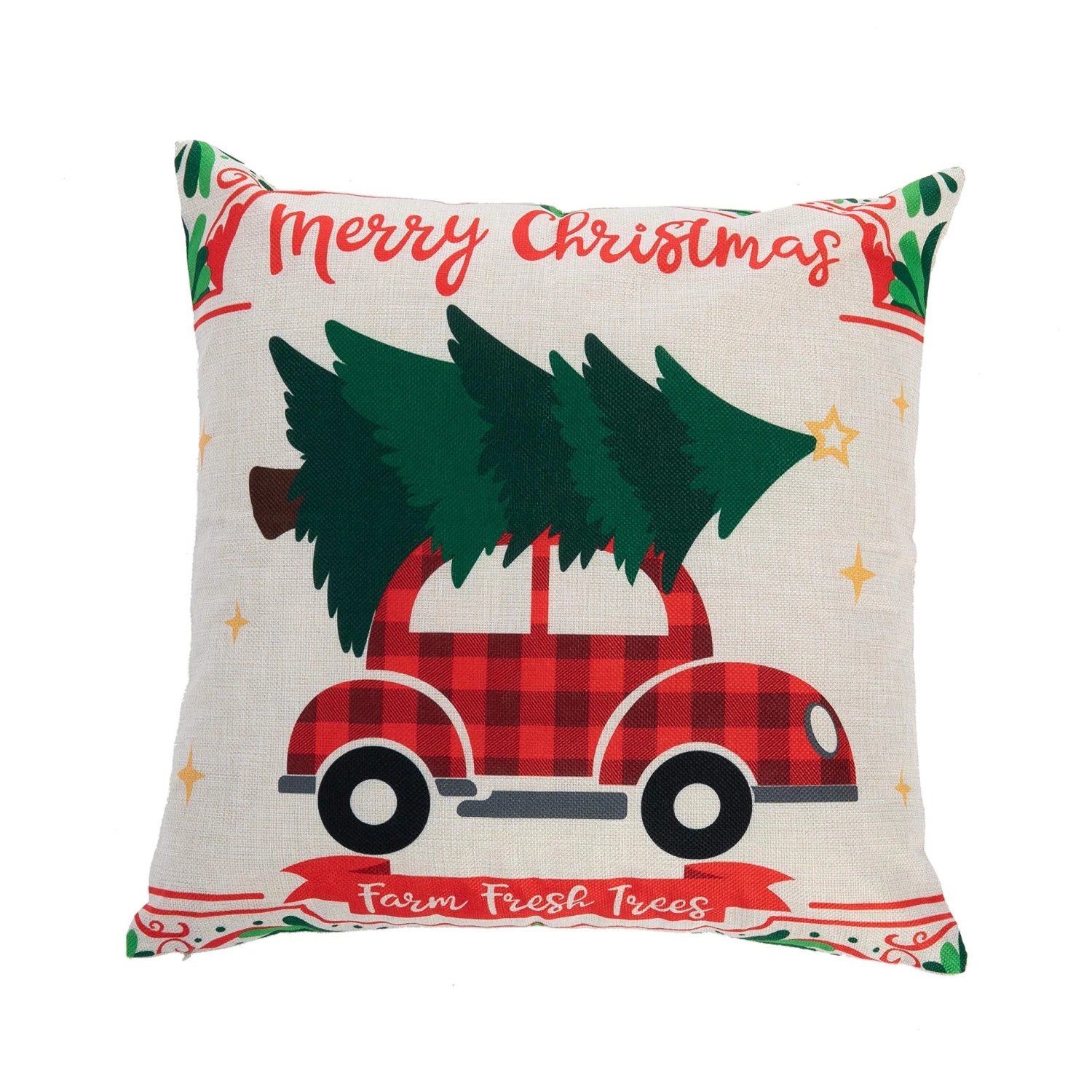 Christmas Farmhouse Pillow Cover, 4 Pcs 6 Christmas Farmhouse Pillow Cover, 4 Pcs - Image 4