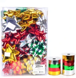 Self-adhesive Bows & 8 Rolls Of Christmas Curling Ribbons, 48 Pcs 10 Self-adhesive Bows & 8 Rolls Of Christmas Curling Ribbons, 48 Pcs -Xmas Supplies Shop image 4 b67e9c64 09fe 48e0 9281 6f09dd701708