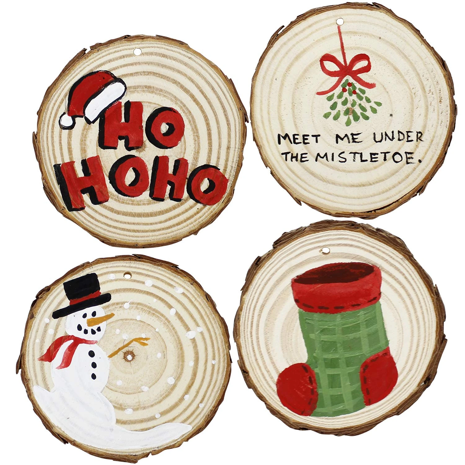 32 Piece Natural Wood Slices DIY Christmas Ornament 6 32 Piece Natural Wood Slices DIY Christmas Ornament - Image 4