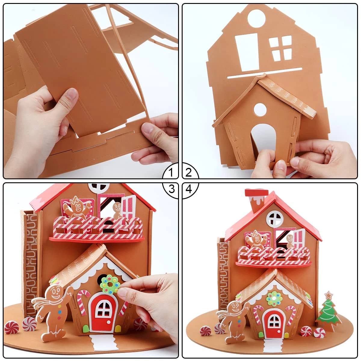 Christmas EVA Foam Gingerbread House, 2 Pack 7 Christmas EVA Foam Gingerbread House, 2 Pack - Image 5