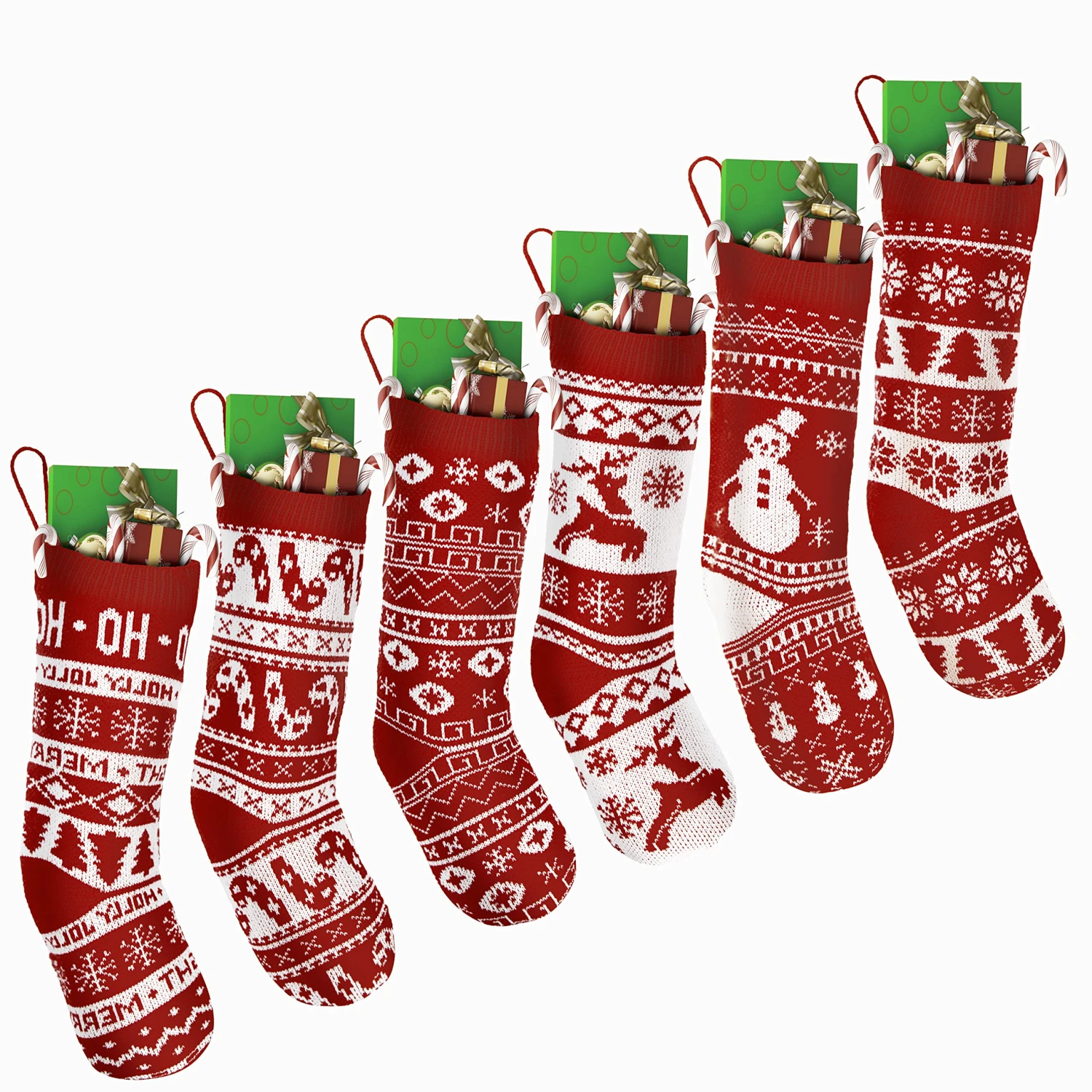 Knit Christmas Stockings, 6 Pcs 7 Knit Christmas Stockings, 6 Pcs - Image 5