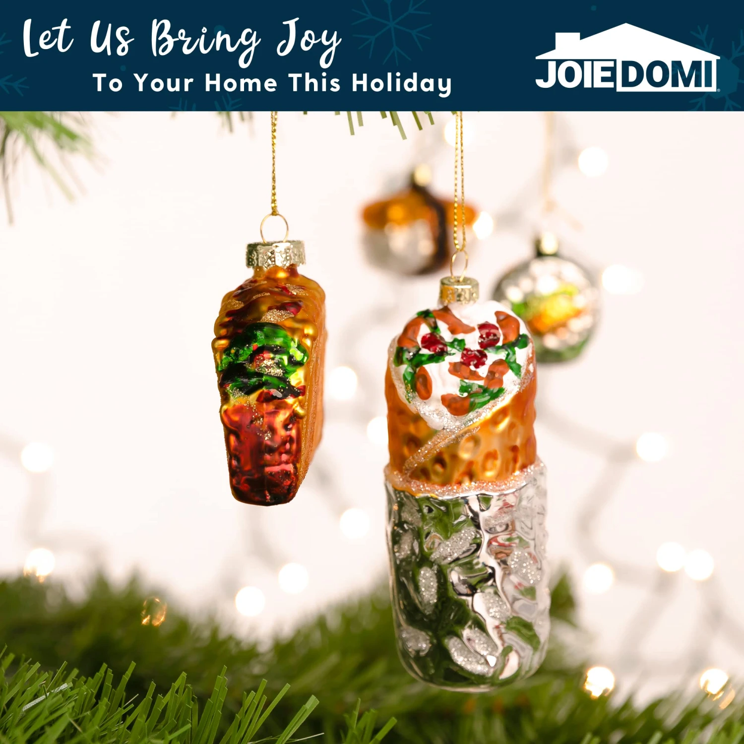 Christmas Glass Blown Ornament Taco And Burrito Set 7 Christmas Glass Blown Ornament Taco And Burrito Set - Image 5