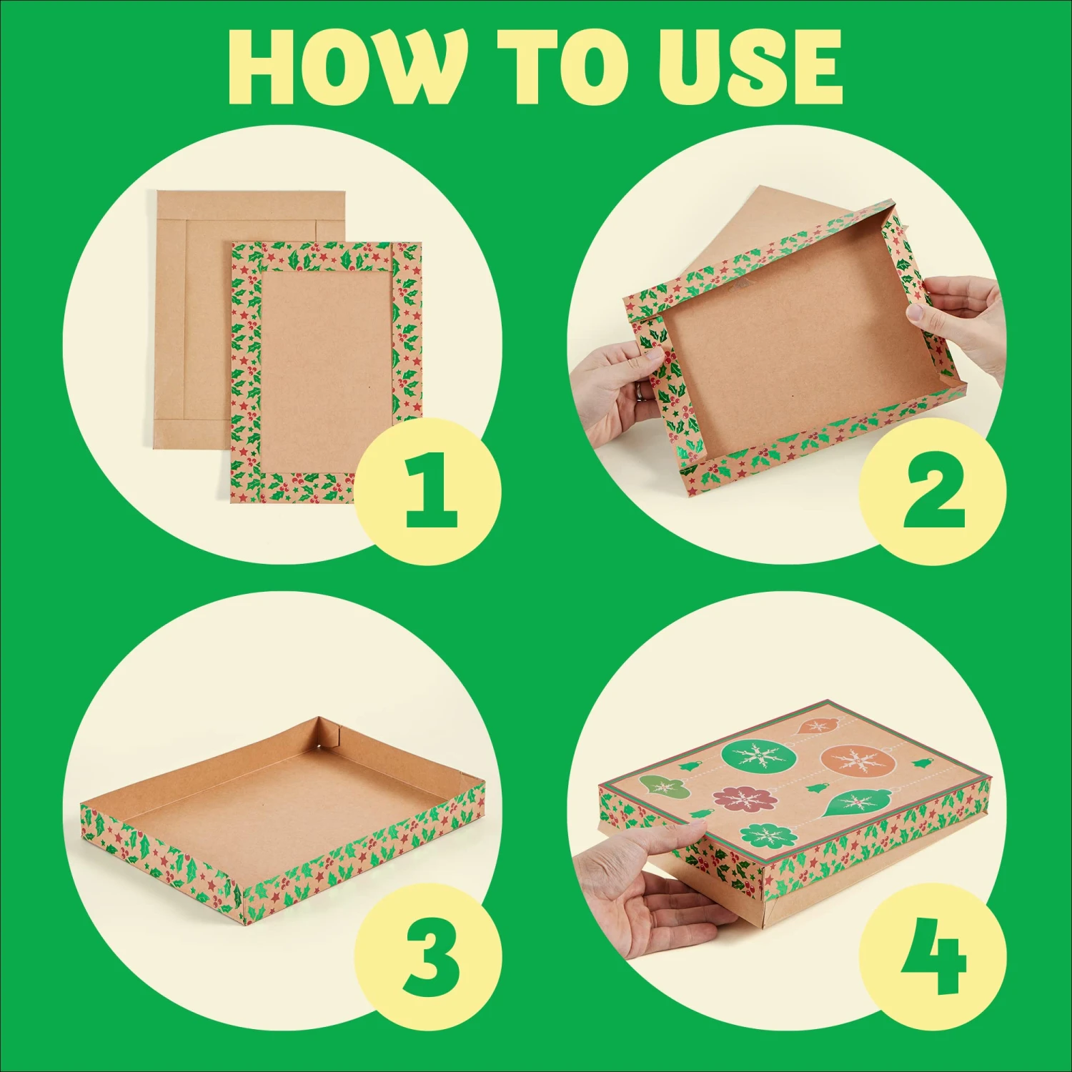 Christmas Foil Kraft Gift Boxes With 3 Sizes, 12 Pcs 8 Christmas Foil Kraft Gift Boxes With 3 Sizes, 12 Pcs - Image 6