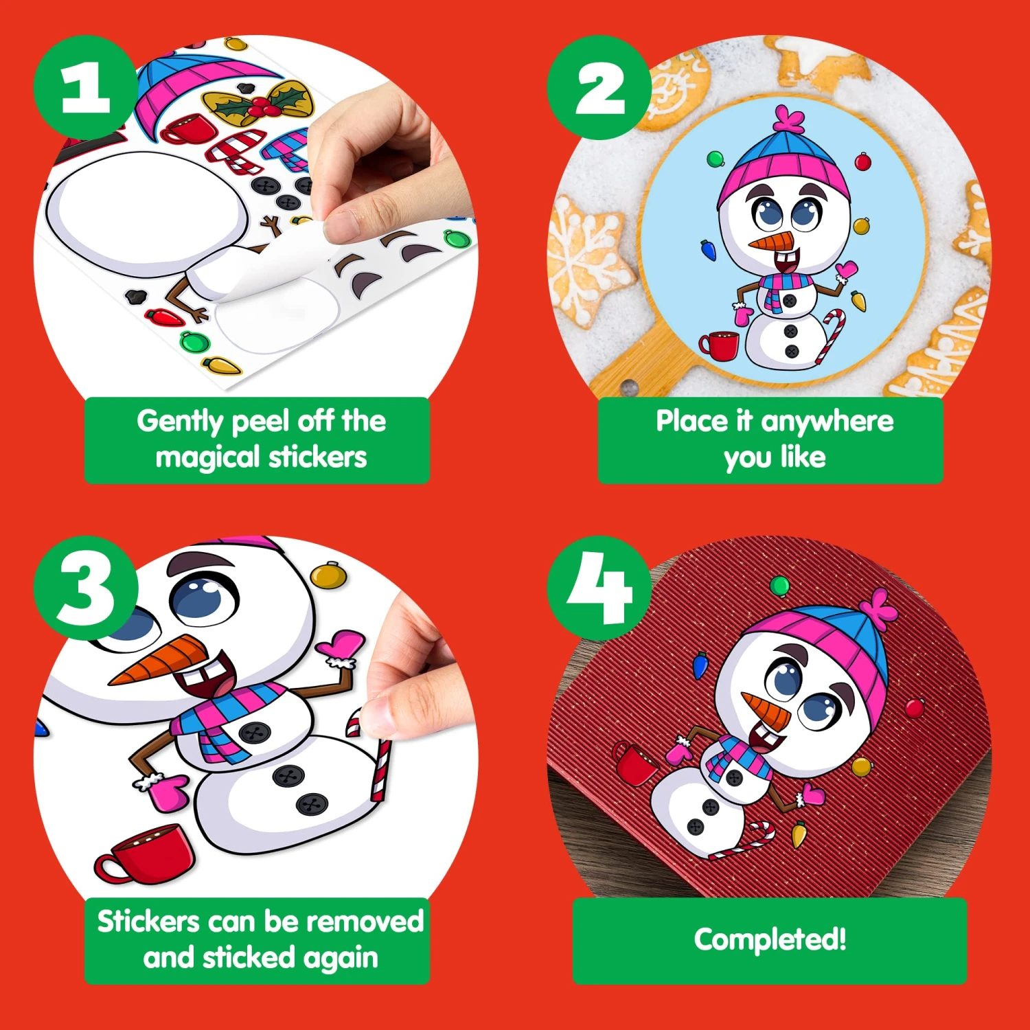 Make-a-face Christmas Sticker In 6 Designs, 36 Pcs 8 Make-a-face Christmas Sticker In 6 Designs, 36 Pcs - Image 6