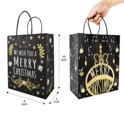 Black & White Gold Foil Christmas Paper Gift Bags, 32 Pcs -Xmas Supplies Shop image 5 51b4dbc1 a0c3 42d4 a638 52745e17669f