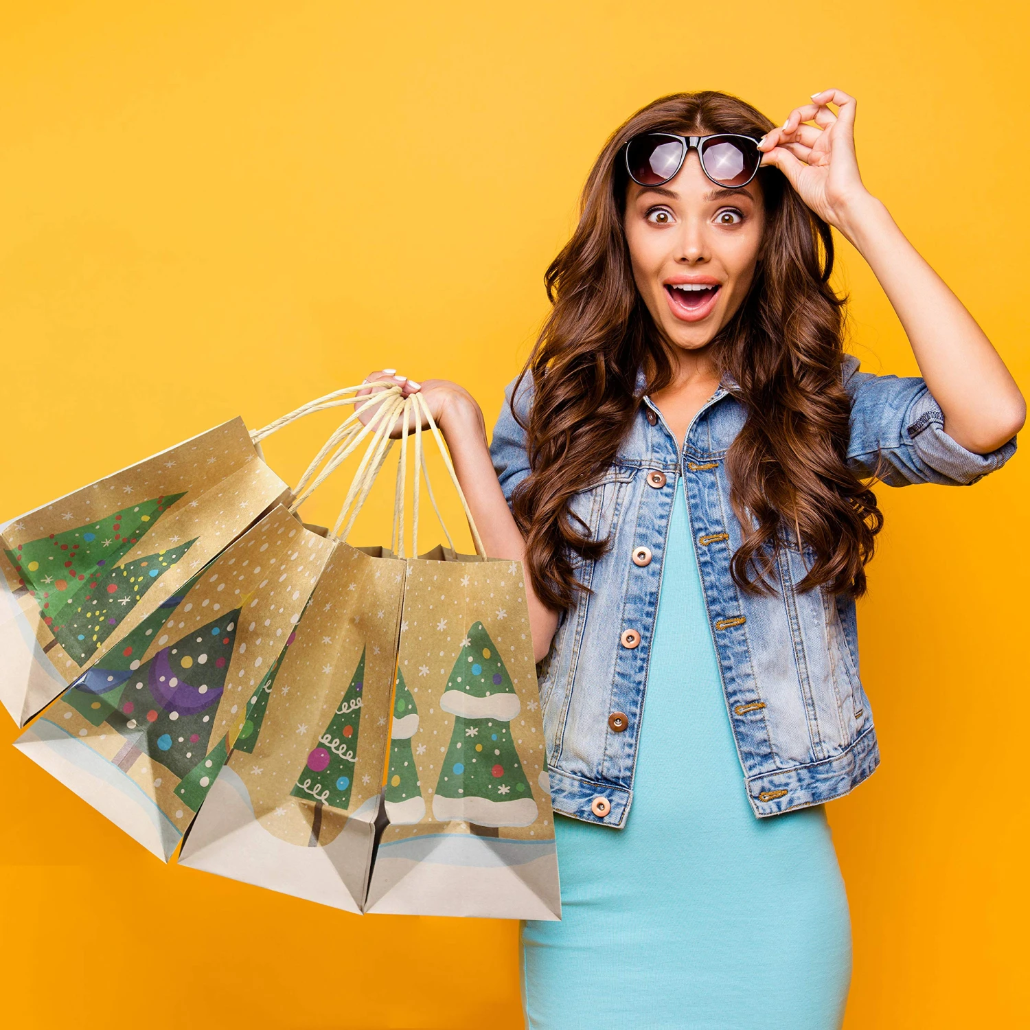 24 Christmas Holiday Goody Bags Kraft Paper 7 24 Christmas Holiday Goody Bags Kraft Paper - Image 5