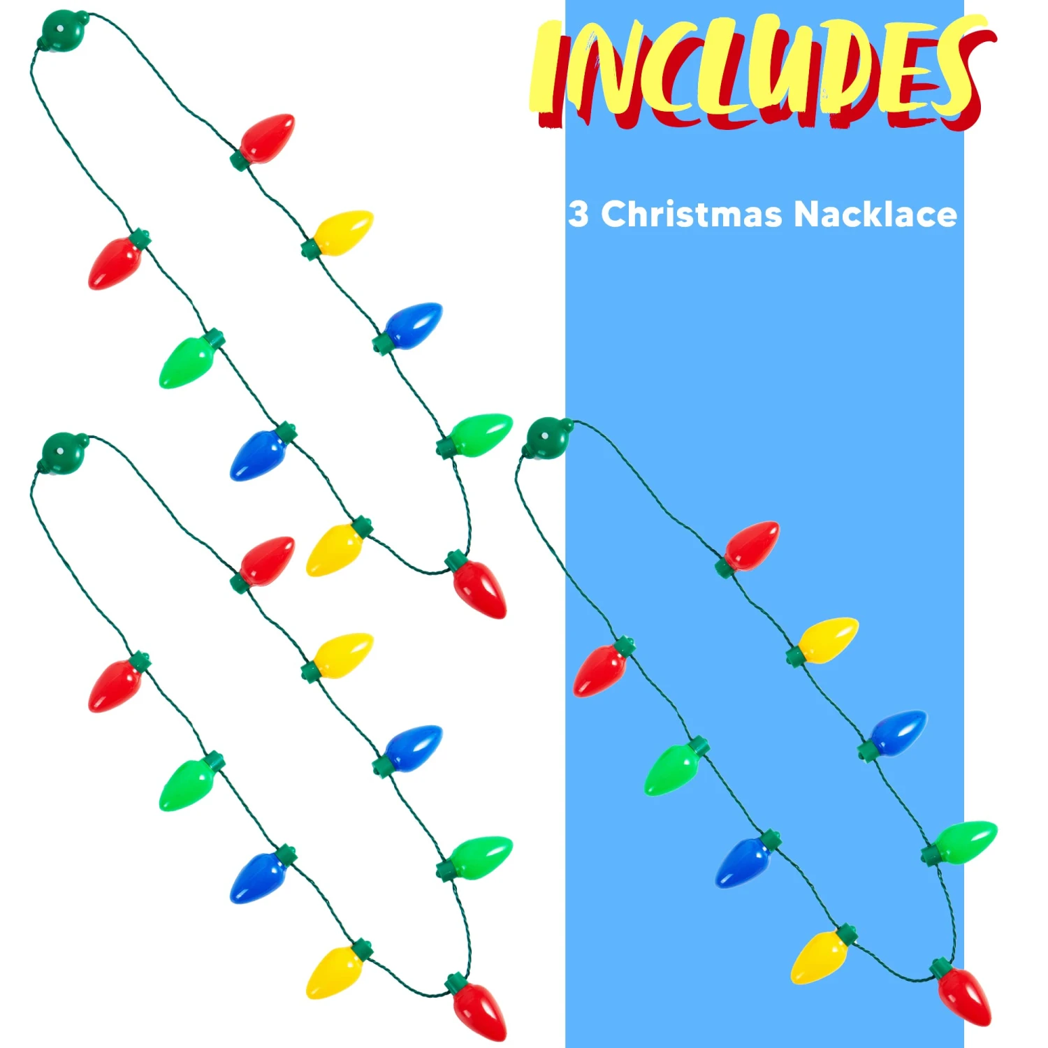 3Pcs Christmas Nacklace 9 Light Bulbs 8 3Pcs Christmas Nacklace 9 Light Bulbs - Image 6