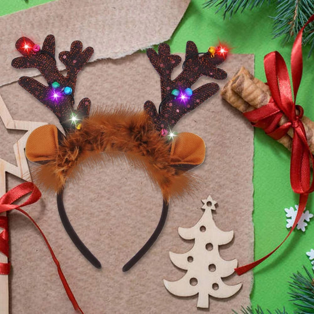 Christmas Light Up Reindeer Headband, 4 Pcs 7 Christmas Light Up Reindeer Headband, 4 Pcs - Image 5