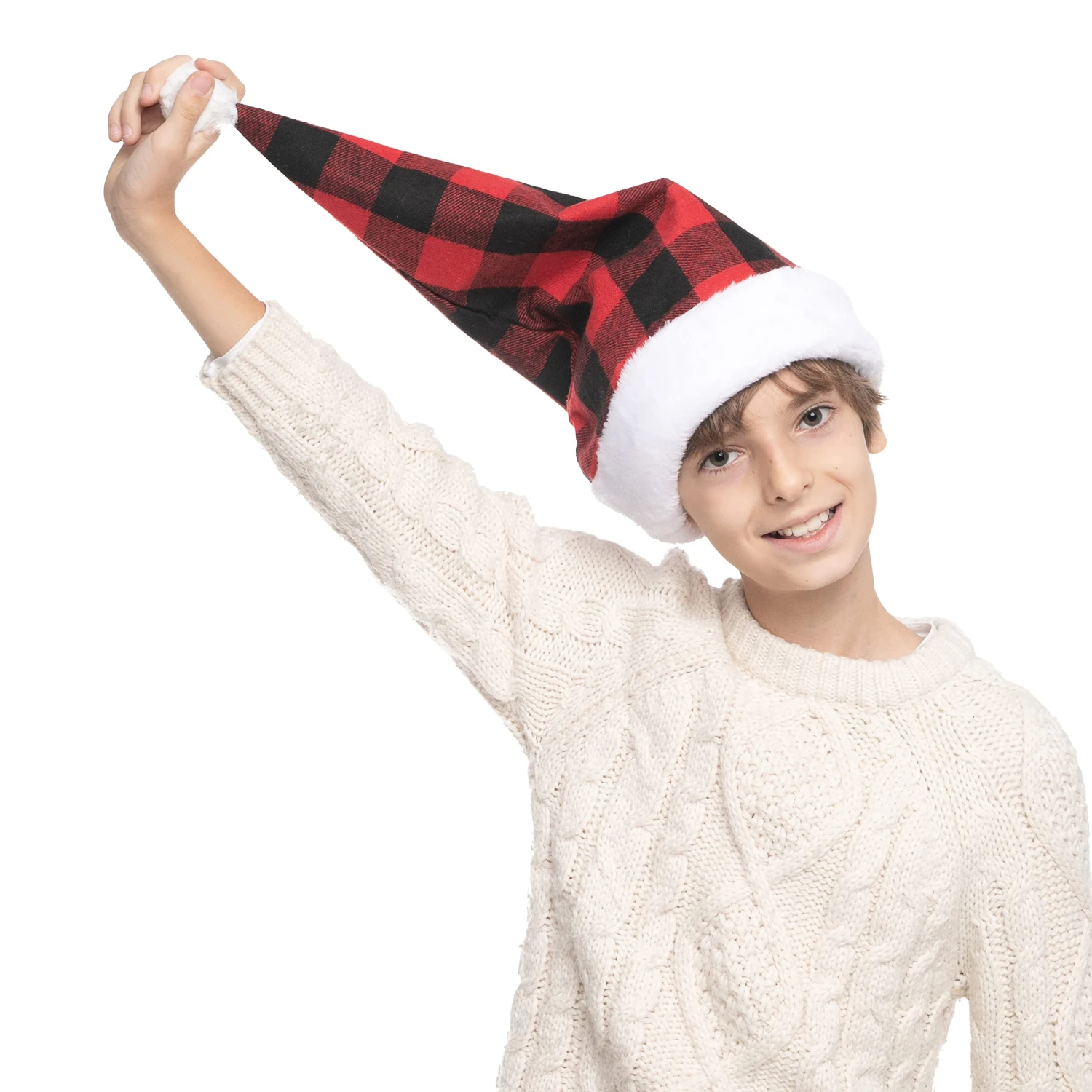 Red Christmas Plaid Hat, 8 Pack 7 Red Christmas Plaid Hat, 8 Pack - Image 5