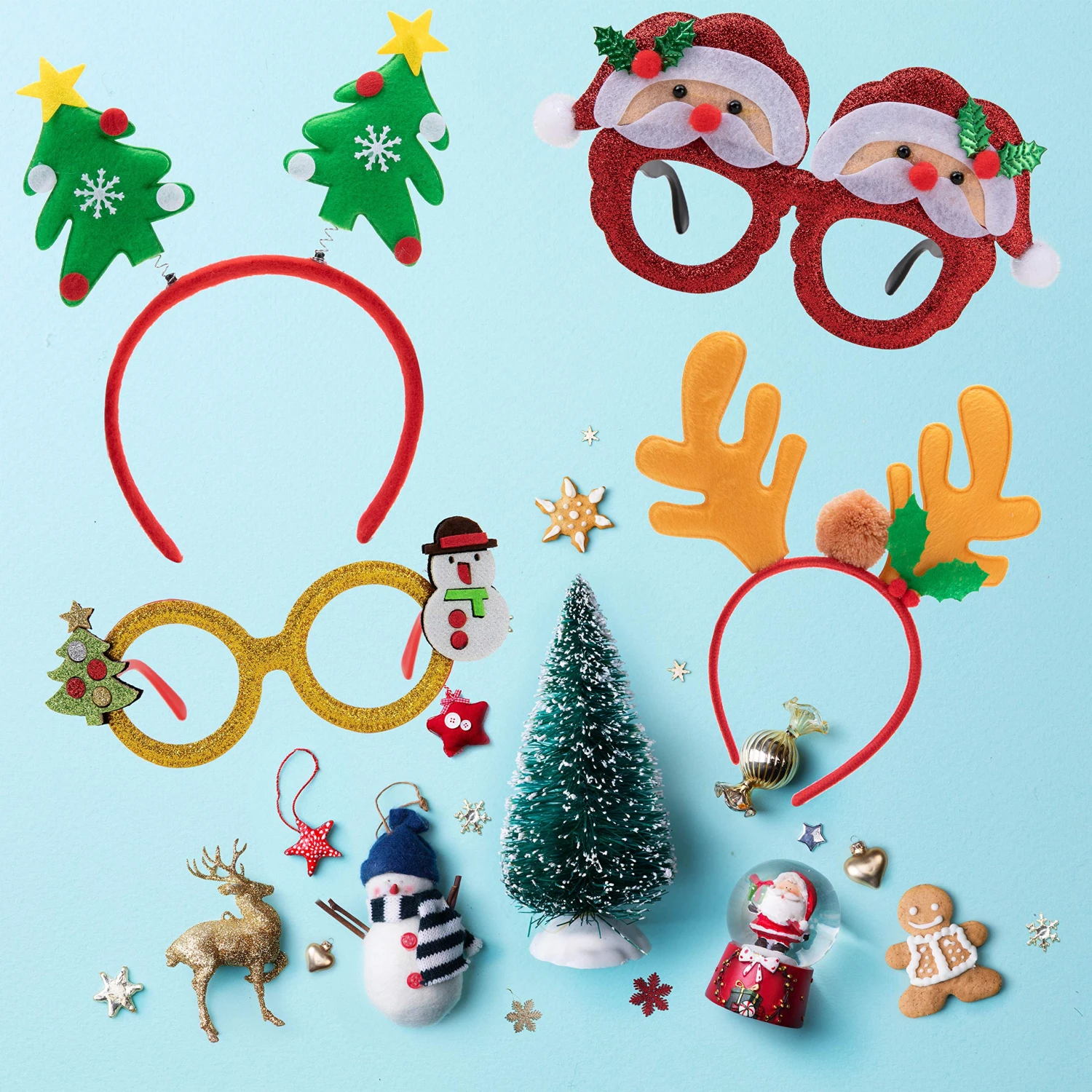 12 Piece Christmas Headbands And Glasses Frames Bundle Set 7 12 Piece Christmas Headbands And Glasses Frames Bundle Set - Image 5