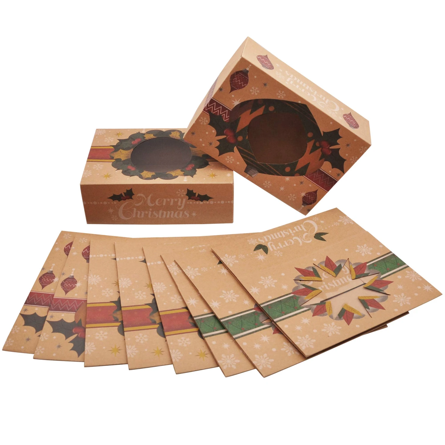 Kraft Christmas Cookie Boxes With Window, 24 Pcs 7 Kraft Christmas Cookie Boxes With Window, 24 Pcs - Image 5