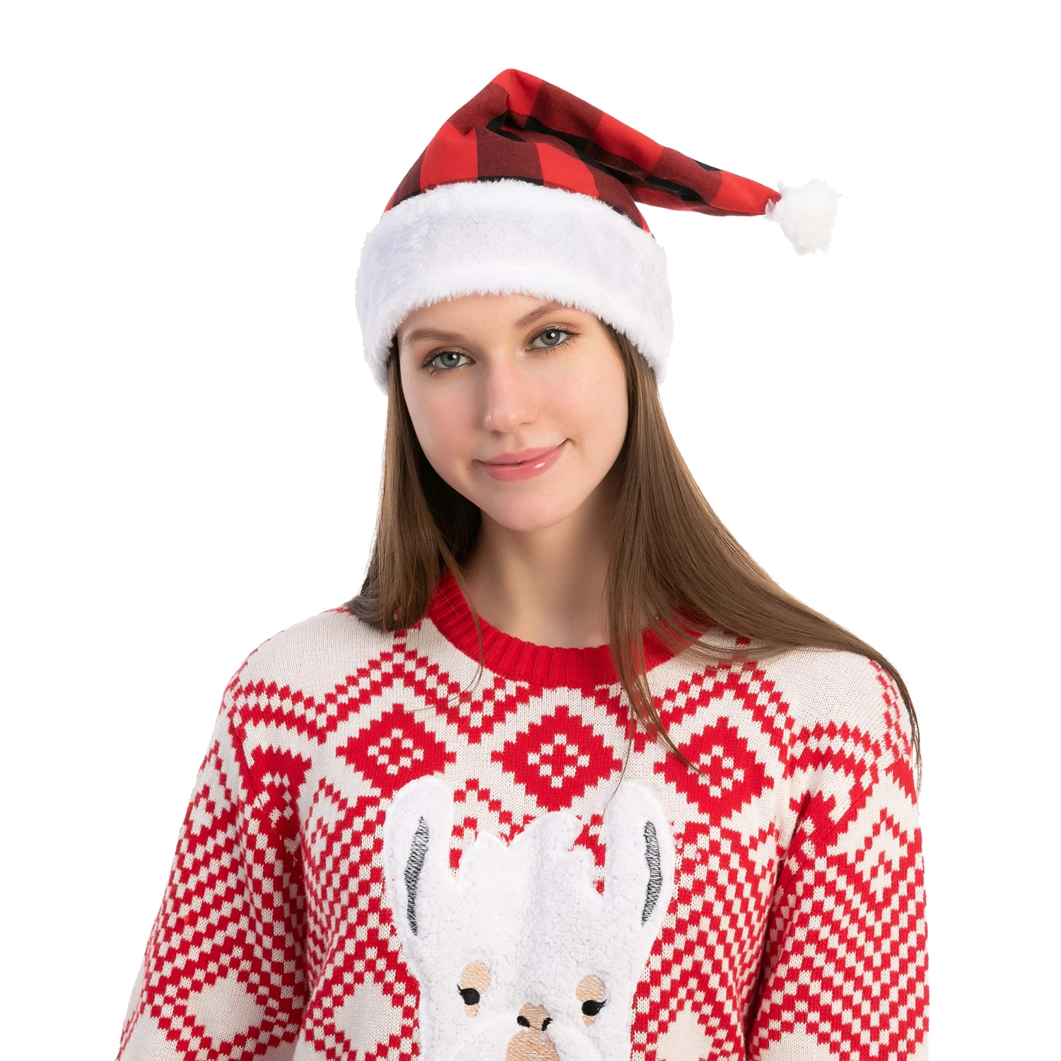 Plaid Christmas Hats, 6 Pack 5 Plaid Christmas Hats, 6 Pack - Image 3