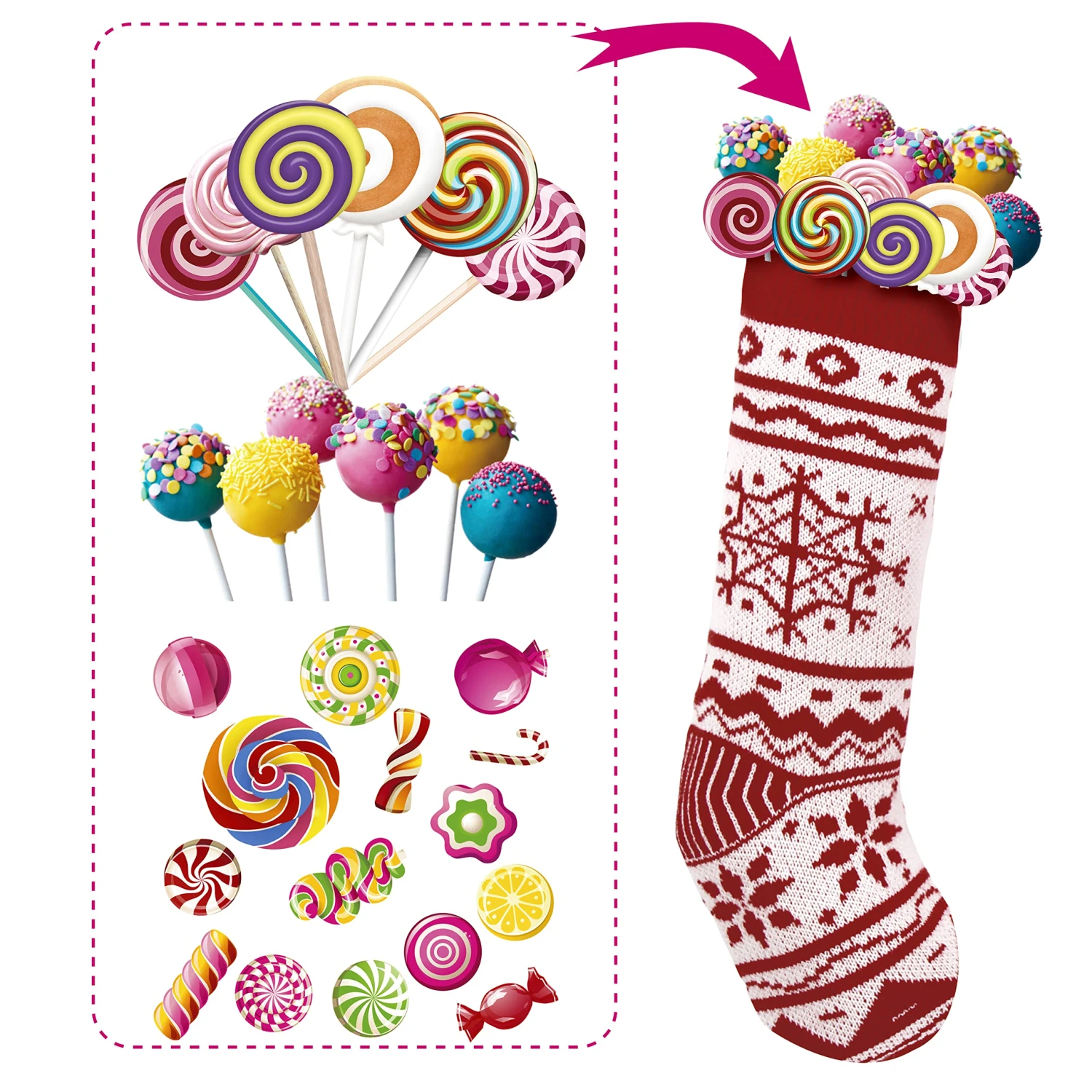 Knit Christmas Stockings, 4 Pcs 8 Knit Christmas Stockings, 4 Pcs - Image 6