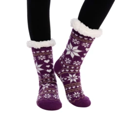 2 Pack Women's Christmas Slipper Socks Christmas Stockings (Blue & Purple) -Xmas Supplies Shop image 6 253db135 e5c9 4325 9f06 b1f61bf8e19d