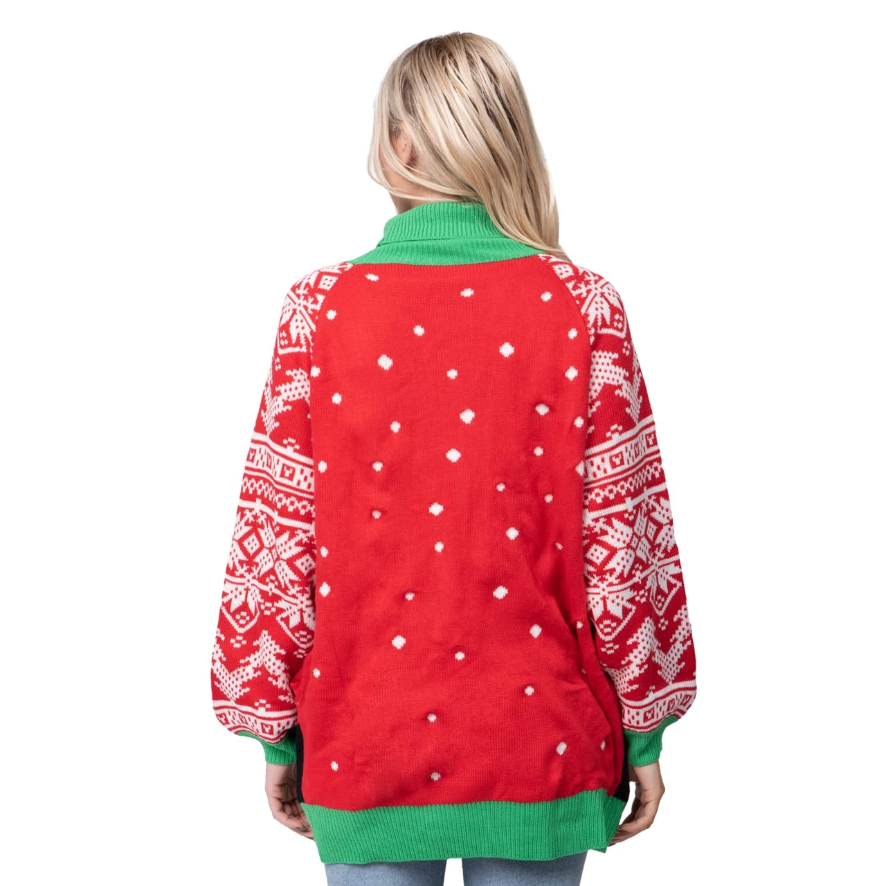 Adult Christmas Tree Long Ugly Sweater With Light Bulbs 8 Adult Christmas Tree Long Ugly Sweater With Light Bulbs - Image 6