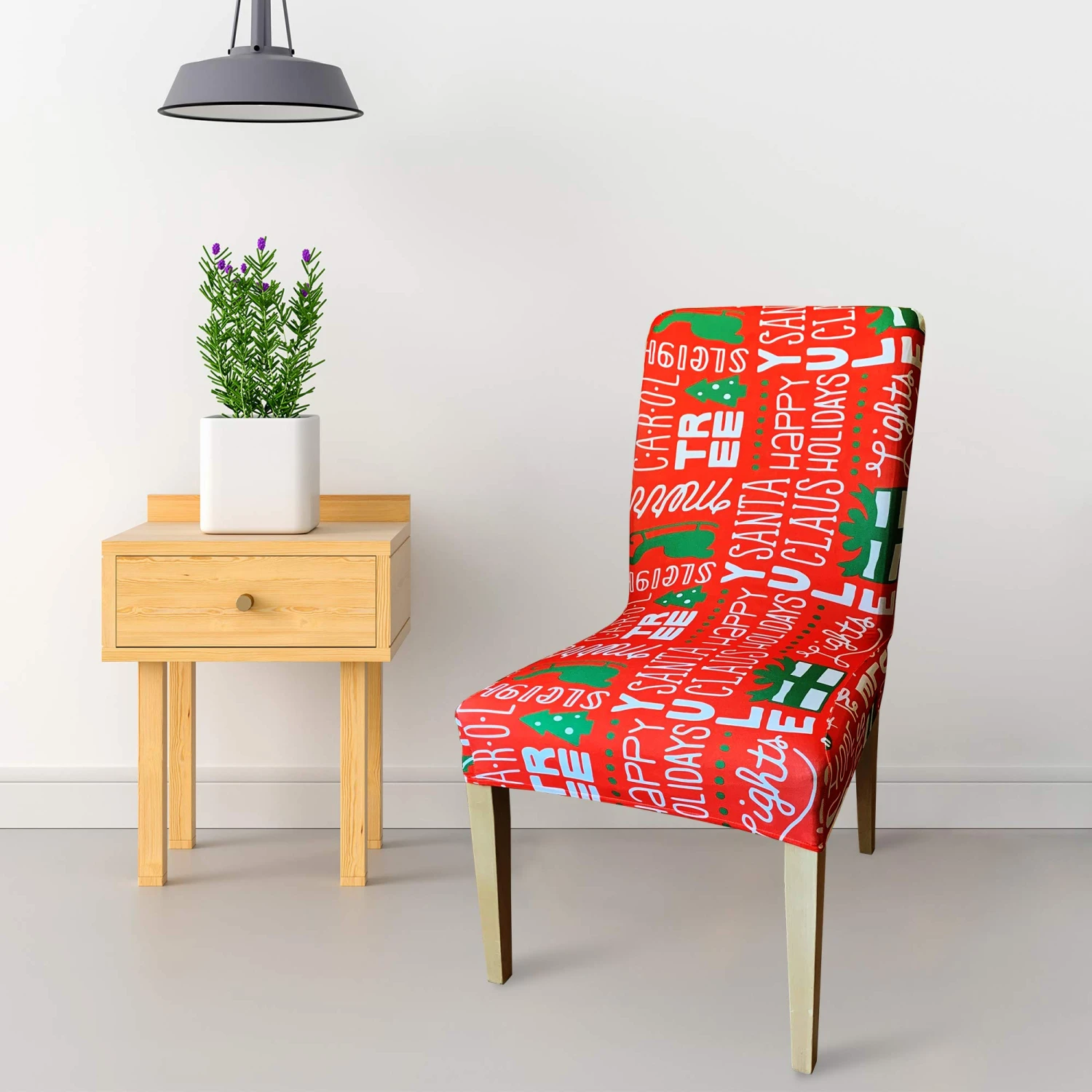 4 Piece Christmas Stretch Chair Covers 8 4 Piece Christmas Stretch Chair Covers - Image 6