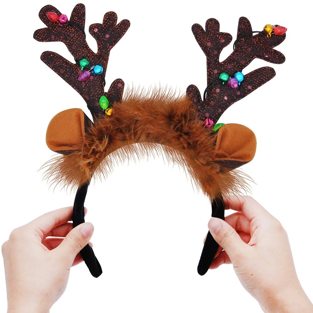 Christmas Light Up Reindeer Headband, 4 Pcs 8 Christmas Light Up Reindeer Headband, 4 Pcs - Image 6
