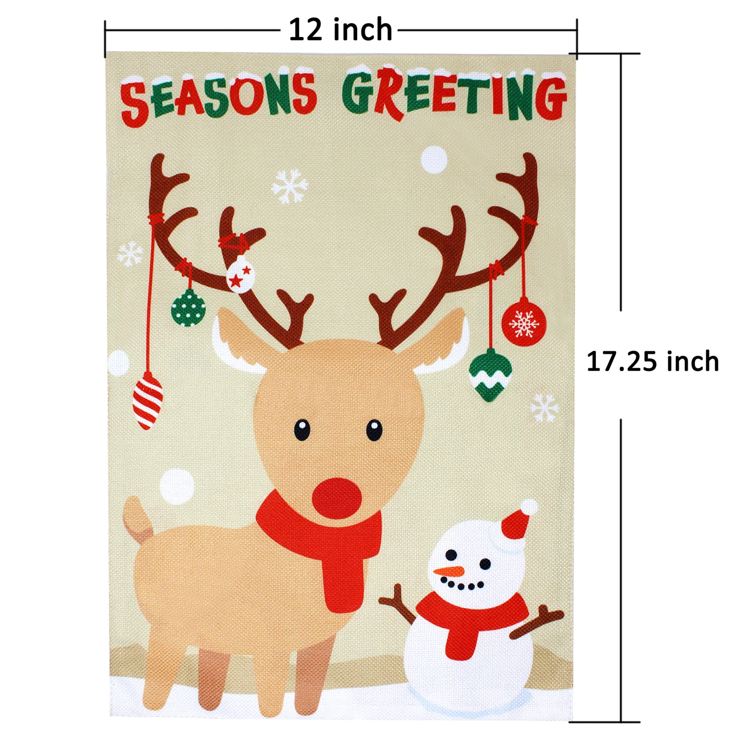 Christmas Burlap Welcome Flag, 2 Pack 8 Christmas Burlap Welcome Flag, 2 Pack - Image 6