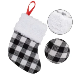 5in White Black Buffalo Plaid Christmas Stockings, 12 Pack -Xmas Supplies Shop image 6 99c38190 b7d5 40f6 81b7 346dcbd34a8c