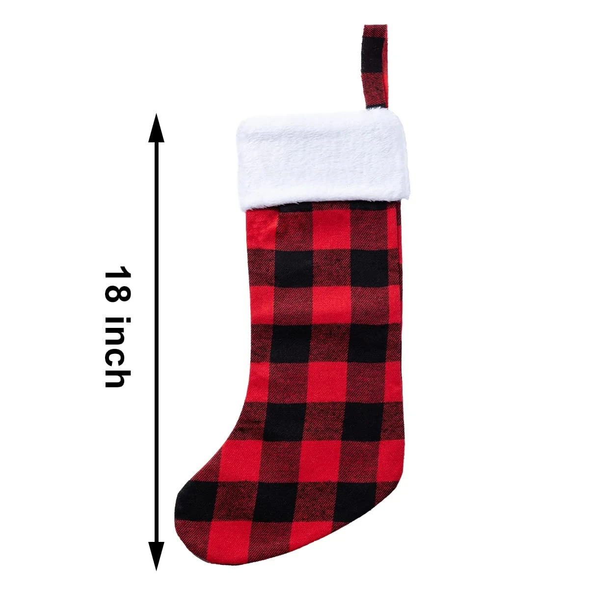 18in Red Black Christmas Stockings, 6 Pack 8 18in Red Black Christmas Stockings, 6 Pack - Image 6