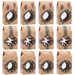 24 Foiled Kraft Christmas Cookie Treat Boxes Bulk -Xmas Supplies Shop image 6 c2bcf0f8 6b38 4ae9 8bbb f45d38d563fc