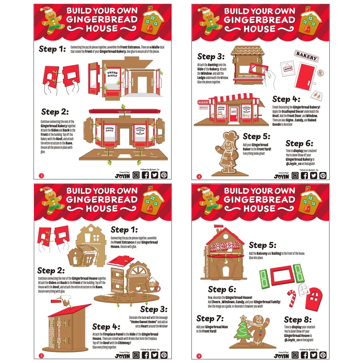 Christmas EVA Foam Gingerbread House, 2 Pack 8 Christmas EVA Foam Gingerbread House, 2 Pack - Image 6